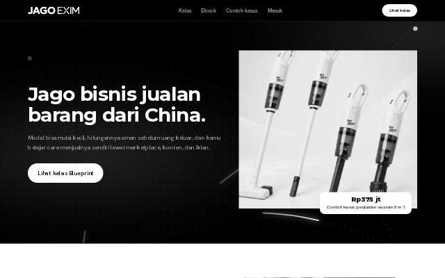 Homepage of jagoexim.com