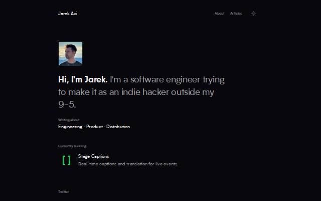 Homepage of jarekavi.com