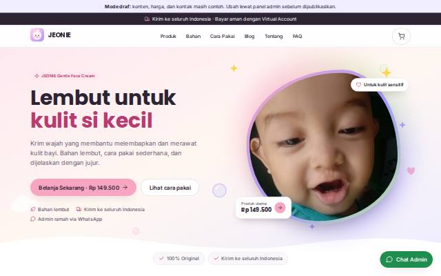Homepage of jeonie.id