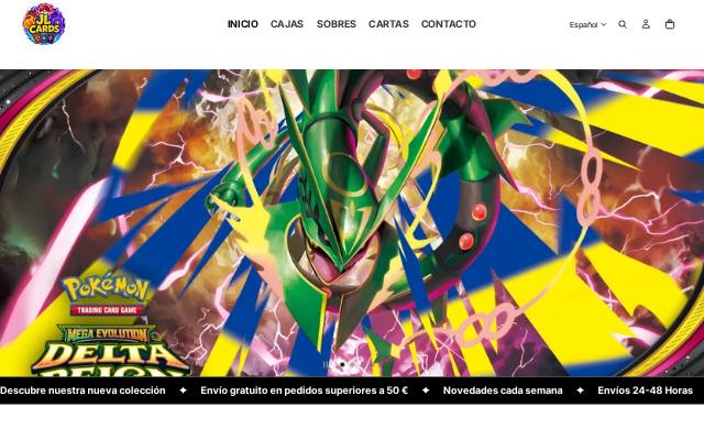Homepage of jlcardstcg.com