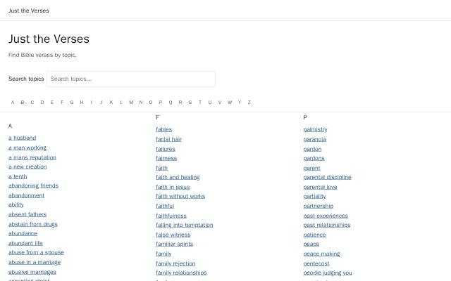 Homepage of justtheverses.com