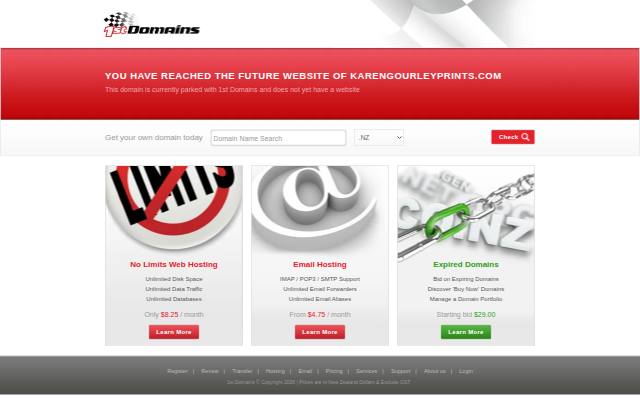 Homepage of karengourleyprints.com