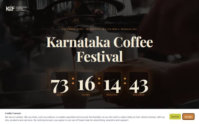 Homepage of karnatakacoffeefestival.com