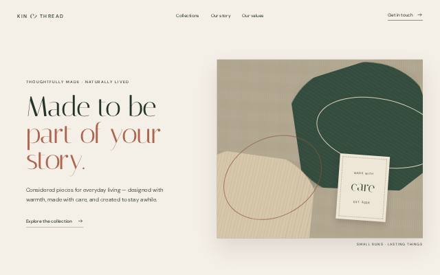 Homepage of kinandthread.com