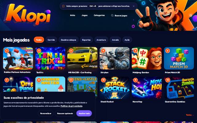 Homepage of klopigames.com