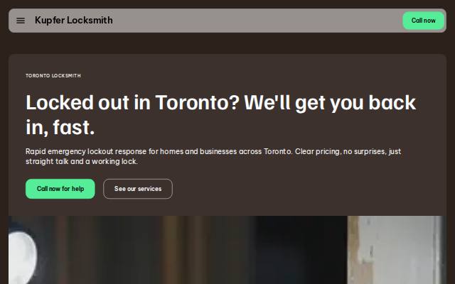Homepage of kupferlocksmith.com