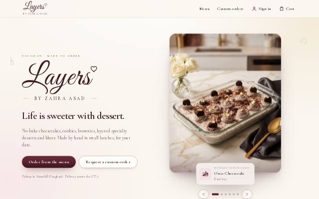 Homepage of layersbyza.com