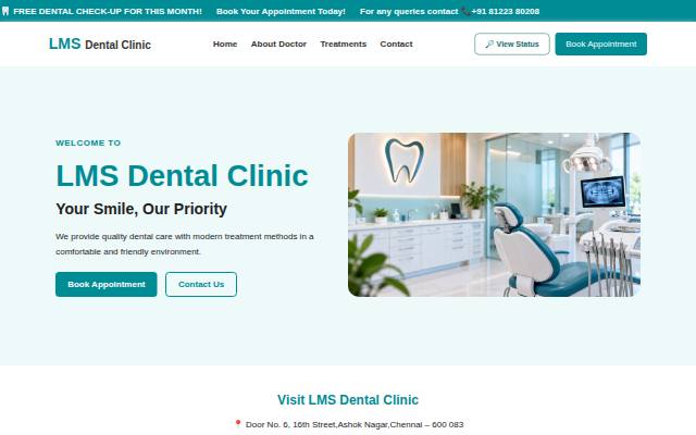 Homepage of lmsdentalclinic.com