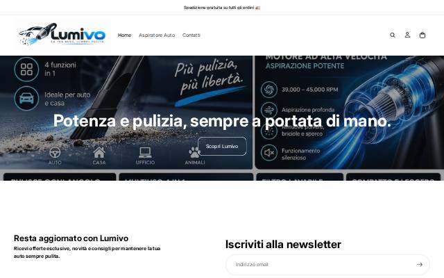 Homepage of lumivoclean.com