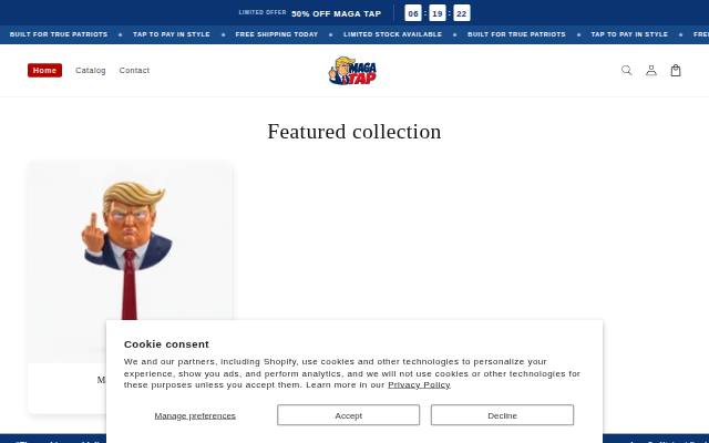Homepage of magatap.store