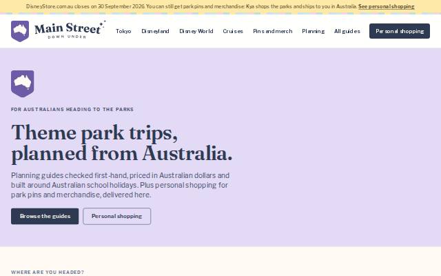 Homepage of mainstreetdownunder.com