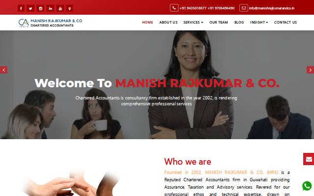 Homepage of manishrajkumarandco.com