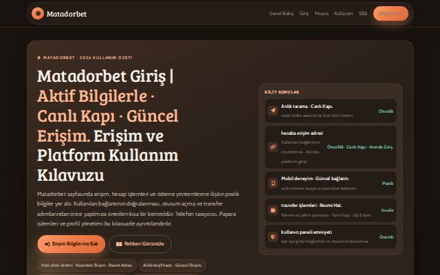 Homepage of matadorbet-guncel.online