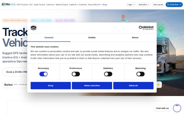 Homepage of matrackdirect.com