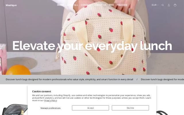 Homepage of mealique.online