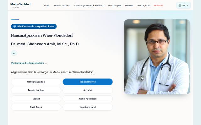 Homepage of mein-genmed.com