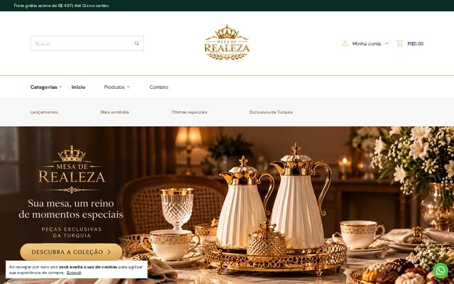 Homepage of mesaderealeza.com.br