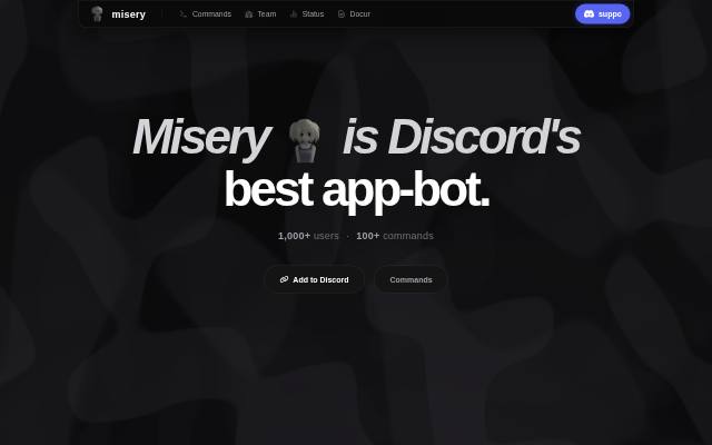 Homepage of misery.rent