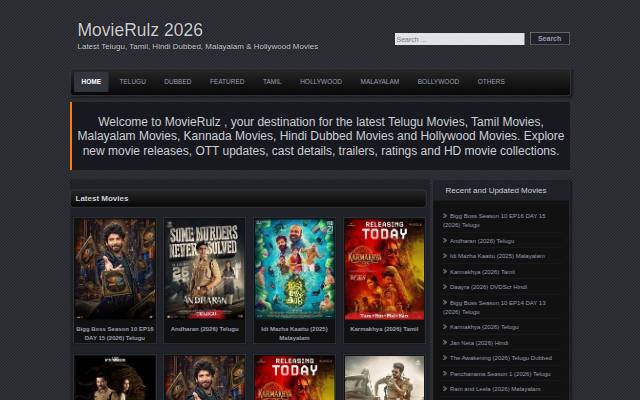 Homepage of movierulzwap.xyz