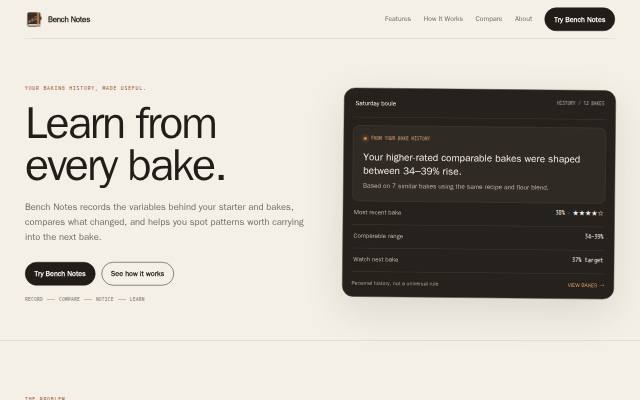 Homepage of mybenchnotes.com