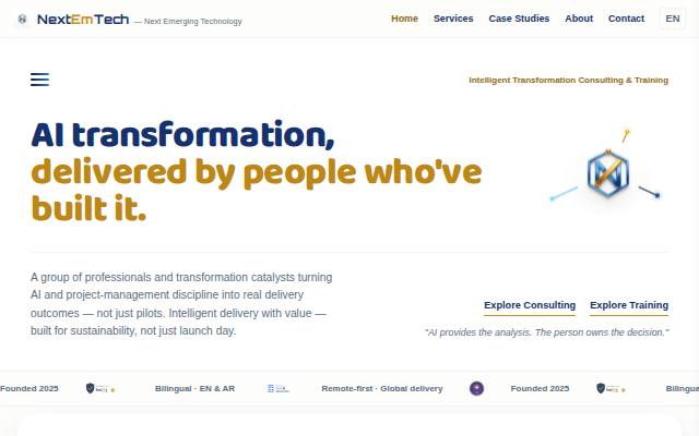 Homepage of nextmtech.com