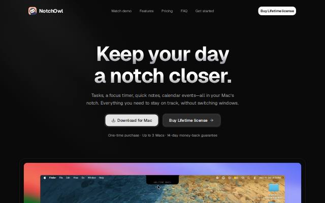 Homepage of notchowl.com