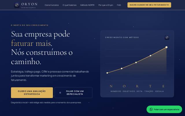 Homepage of oryoncomunicacoes.com.br