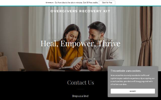Homepage of overgiversrecoverykit.com