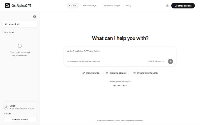Homepage of oxalphagpt.com