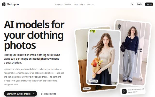 Homepage of photopurr.com