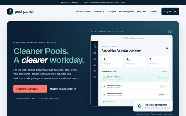 Homepage of poolparrot.com