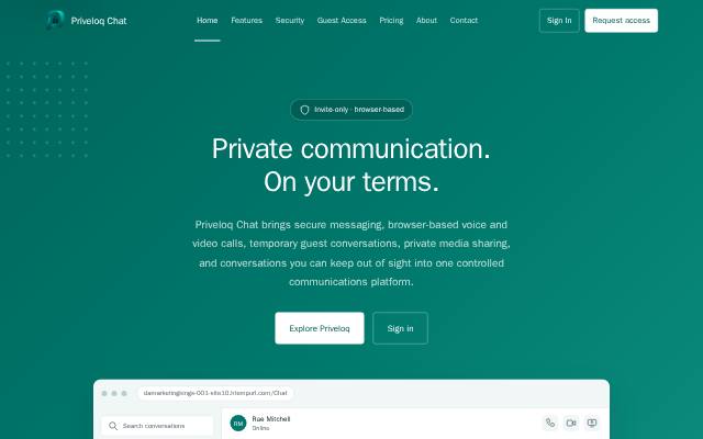 Homepage of priveloq.com