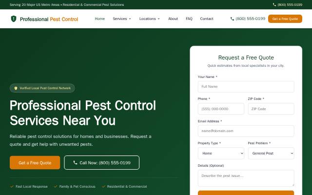 Homepage of professionalpestcontrol.site