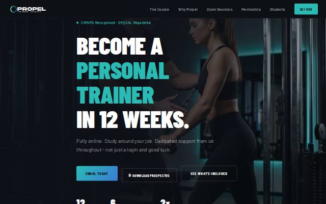 Homepage of propel-training-academy.co.uk