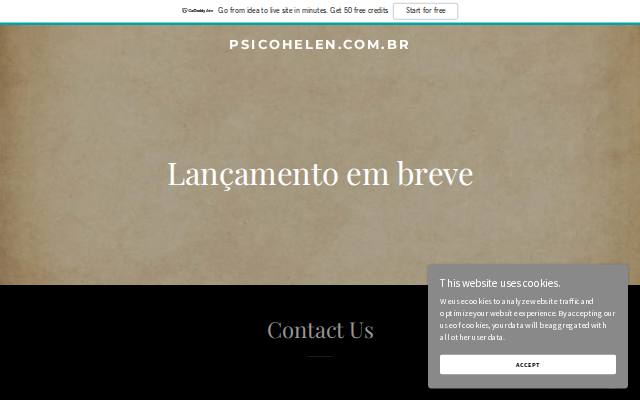 Homepage of psicohelen.com.br