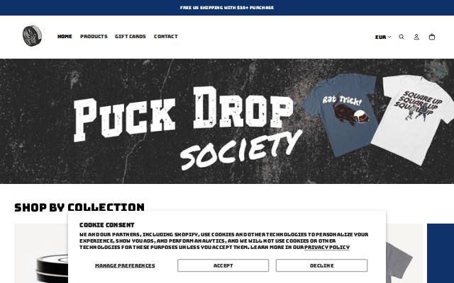 Homepage of puckdroppodcast.com