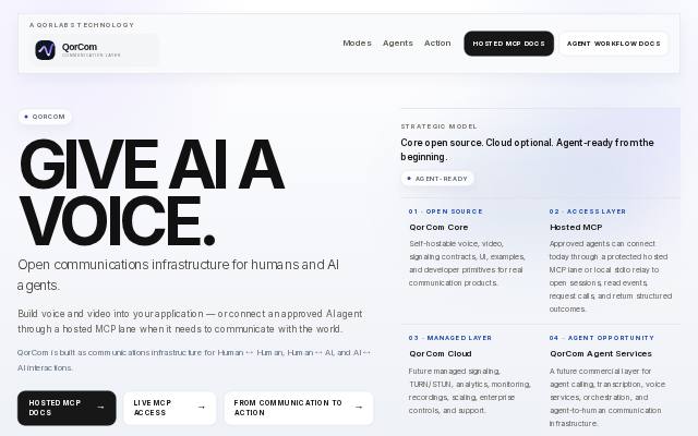 Homepage of qorcom.com