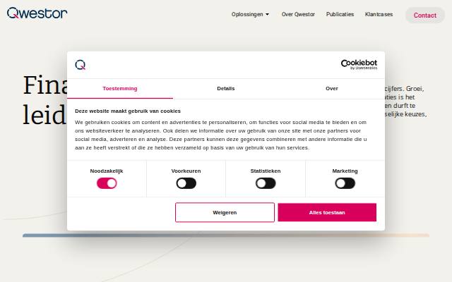 Homepage of qwestormanagement.nl