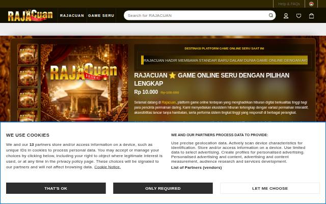 Homepage of rajacuangogo.com