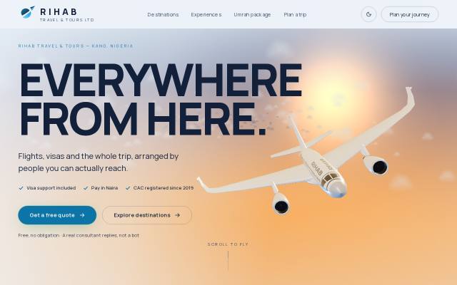 Homepage of rihabtraveltours.com