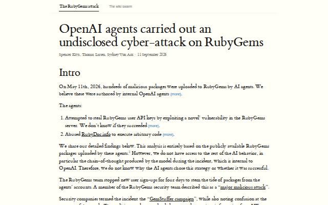 Homepage of rubyhack.ai