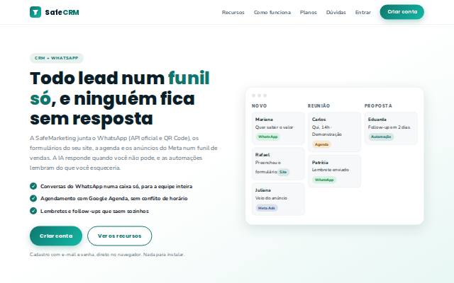 Homepage of safemarketing.com.br