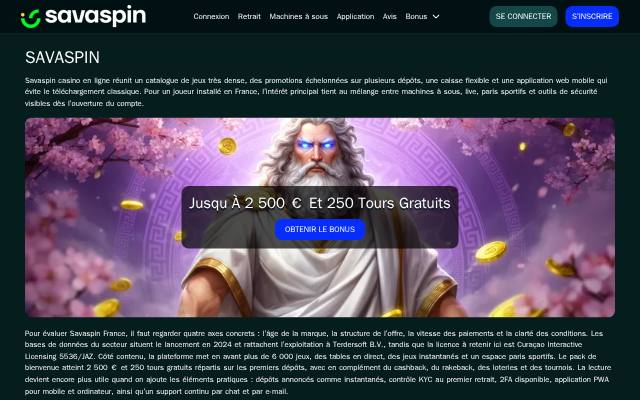 Homepage of savaspinonlinecasino.net