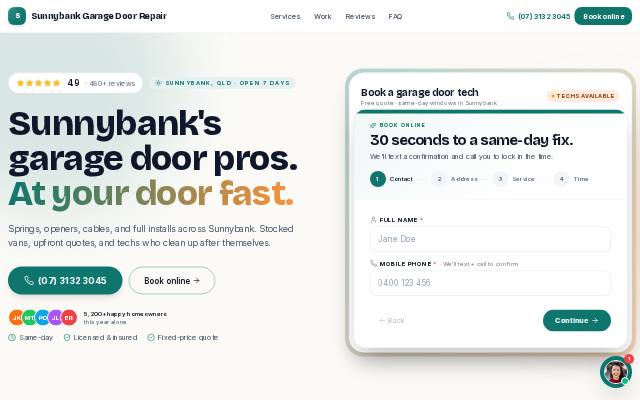 Homepage of sbgarage.repair