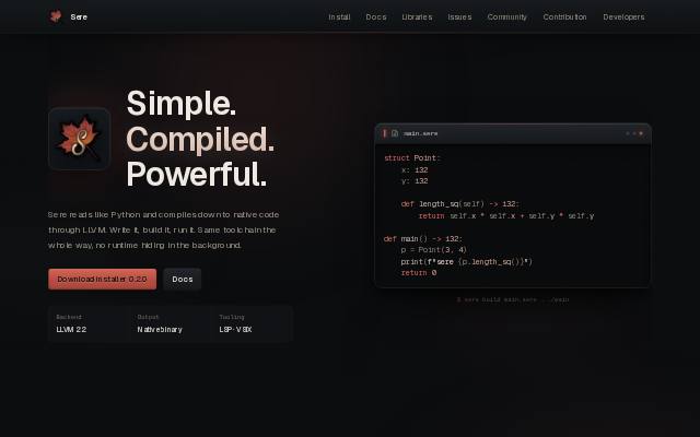 Homepage of sere-lang.com