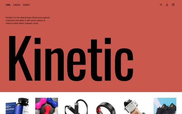 Homepage of shopkinetic.store