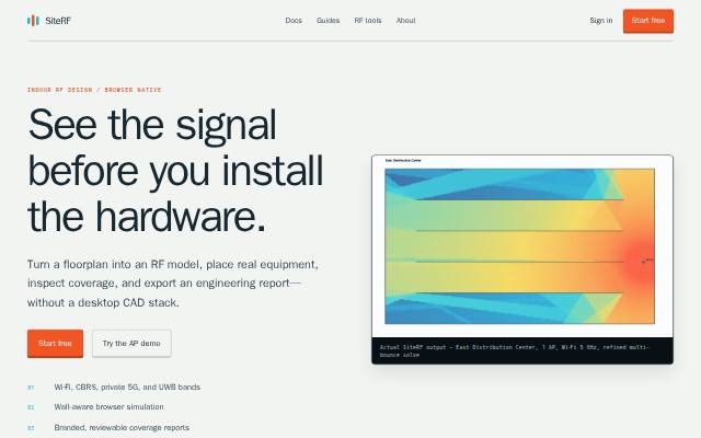 Homepage of siterfapp.com