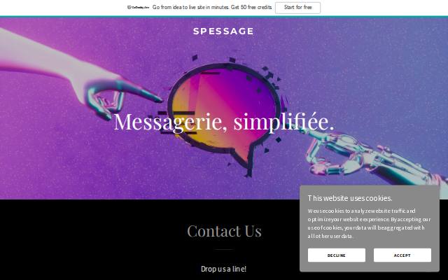 Homepage of spessage.com