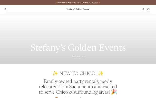 Homepage of stefanysgoldenevents.com