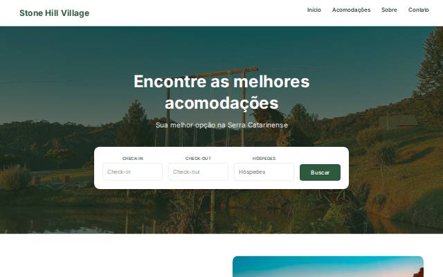 Homepage of stonehillvillage.com.br